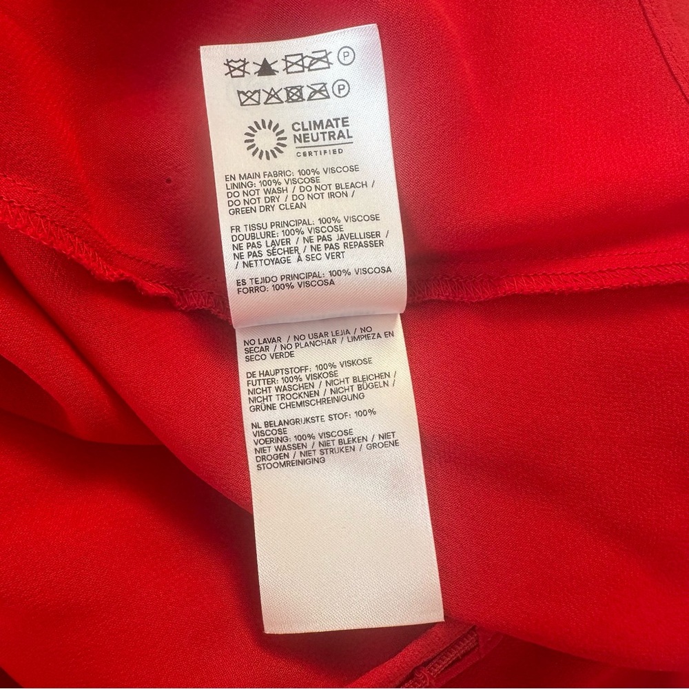 Reformation Ondine Short Sleeve Mini Dress Lipstick Bright Red Size 6 NWT - Picture 16 of 16
